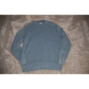 American Eagle Mens XXL Blue Shaker Stitch Crewneck Pullover Sweater Knit Cotton